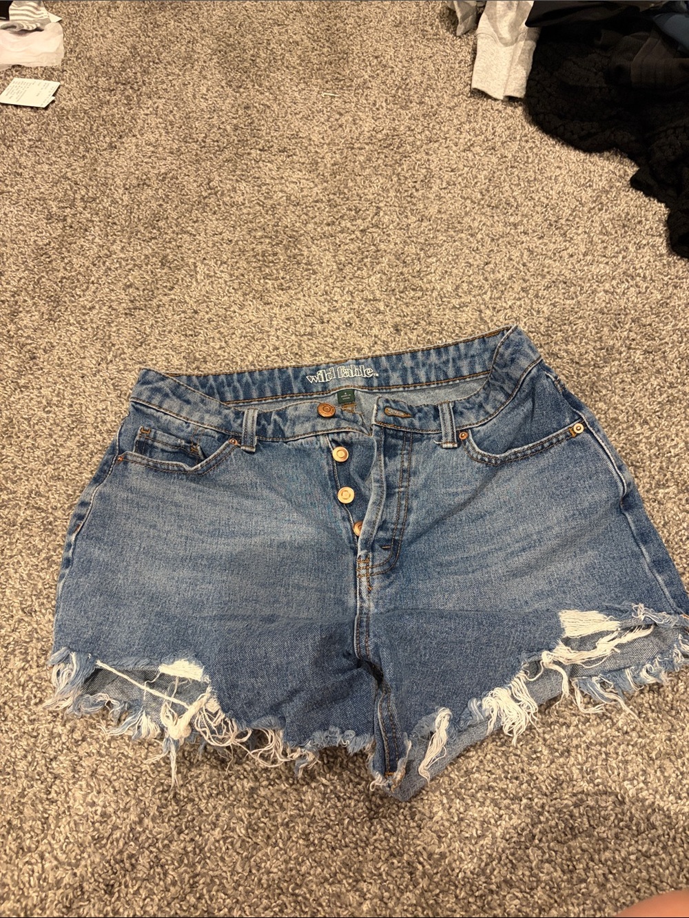 wild fable Blue Distressed High-Rise Jean Shorts